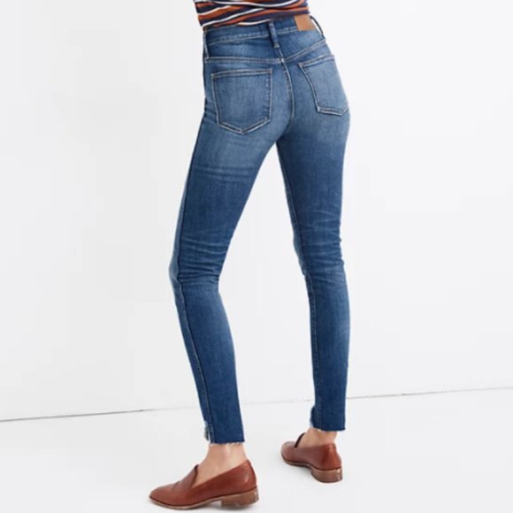Madewell 10" High-Rise Skinny Jeans: Cutout Tulip Hem Edition Size 25 - Picture 2 of 8